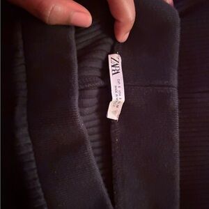 Zara Midnight Black Outerwear Midi Skirt